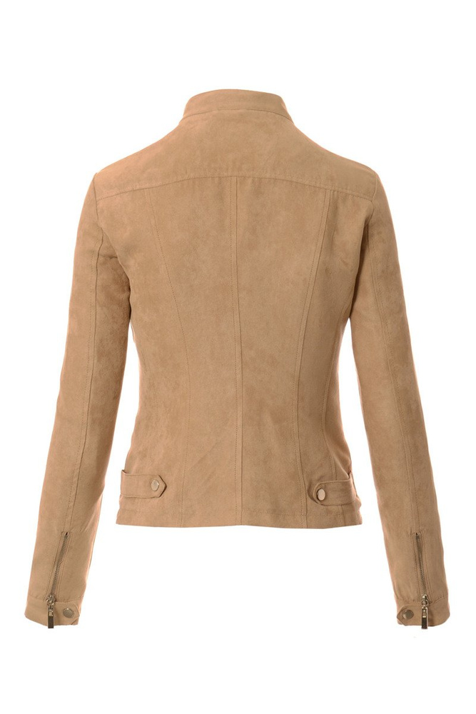 Ramoneska Beżowa z Zamszu