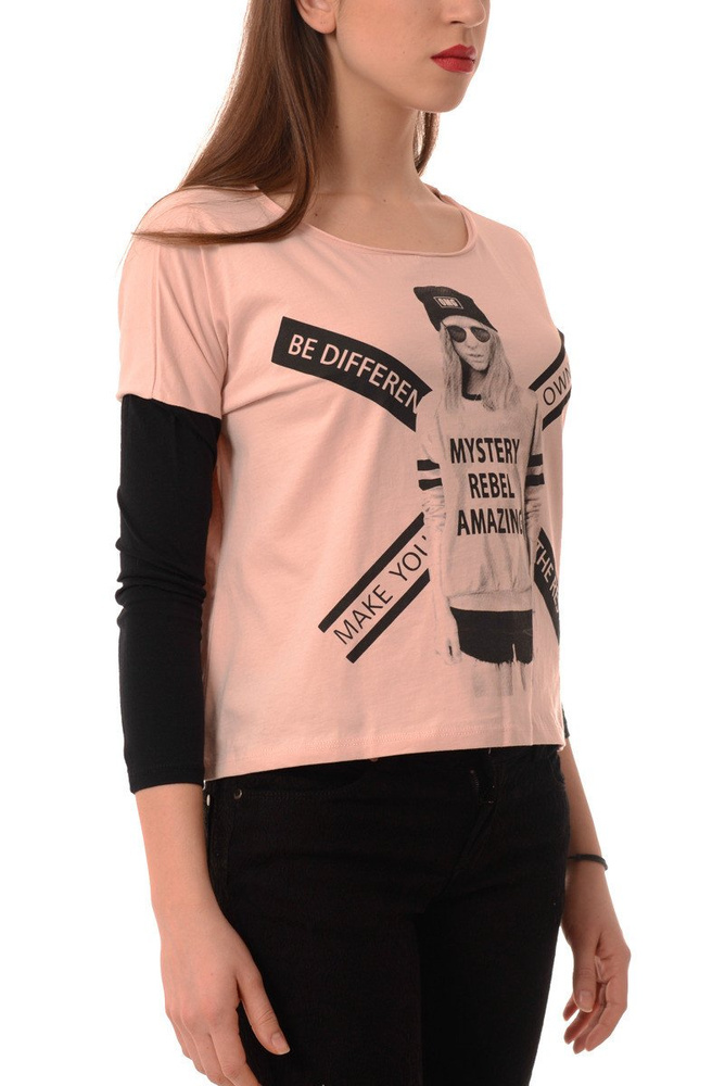 Bluzka Damska Szeroka Oversize Różowa GLO