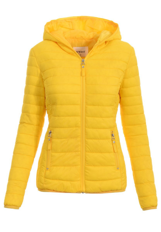 Damska Wiosenna Kurtka Żółta