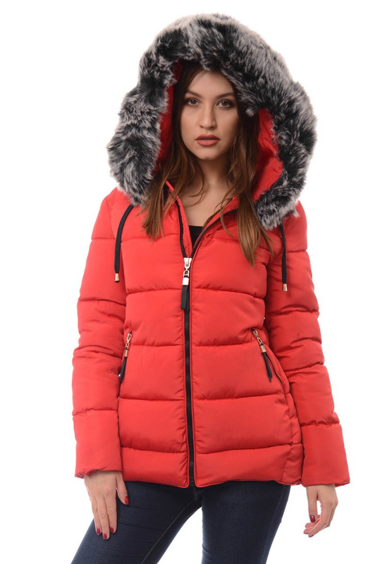 Damska Zimowa Kurtka Ortalionowa Melani Czerwona