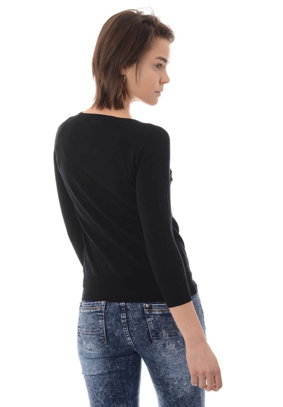 Damska Bluzka Sweterek Zapinany Czarny