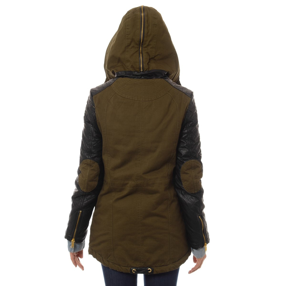 Damska Zimowa Parka Kurtka Oliwkowa (589)