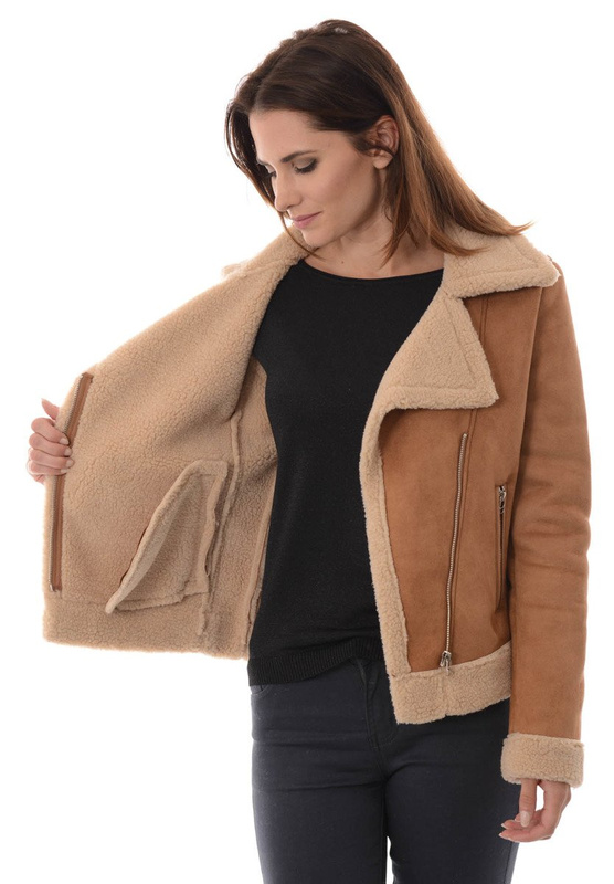 Damska Kurtka Kożuszek Zimowy Eleonora Brązowy