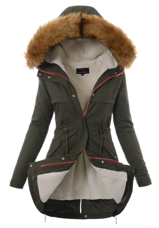 Damska Kurtka Parka Zimowa 2w1 Nataly Zielona