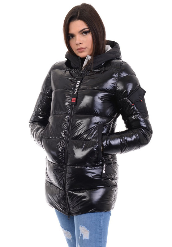 Damska Kurtka Ortalionowa Liza Czarno-Szara