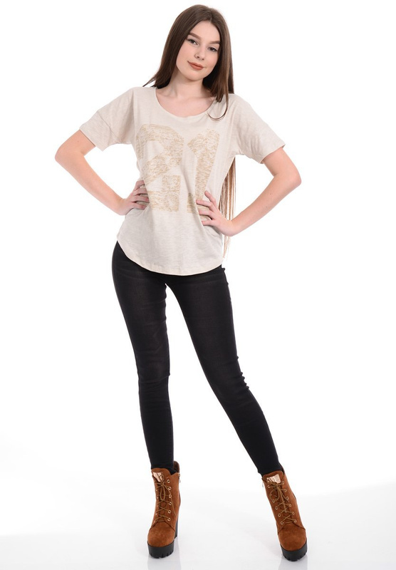 Damska Koszulka T-shirt Ecru