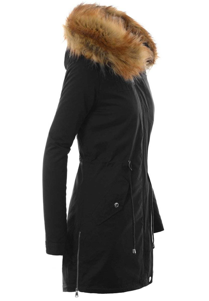 Damska Kurtka Parka Zimowa 2w1 Czarna