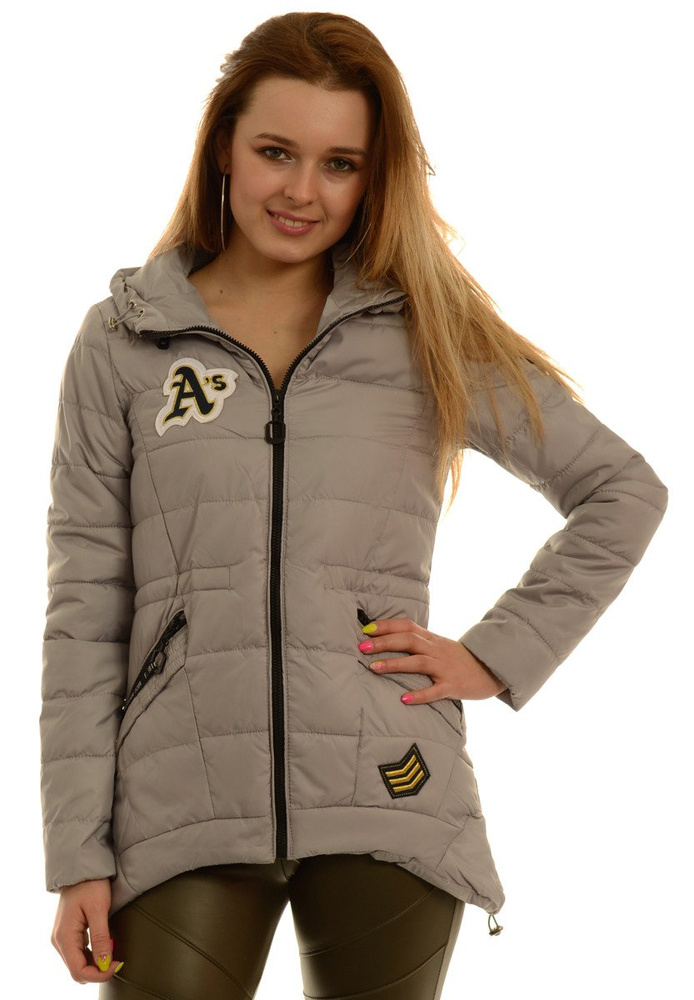 Damska Jesienna Wiosenna Kurtka Lilien Szara