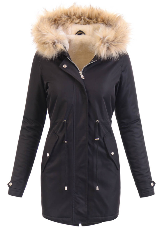 Damska Kurtka Zimowa Parka Aleksandra Czarna