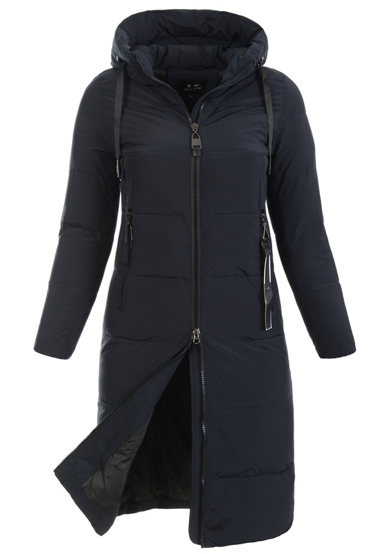 Damska Kurtka Pikowana Długa Ariada Granatowa