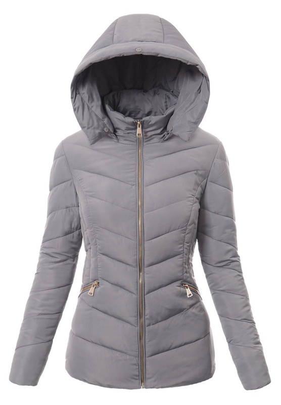 Damska Zimowa Kurtka Ortalionowa Szara