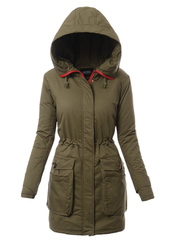 Damska Kurtka Parka Zimowa Zielona