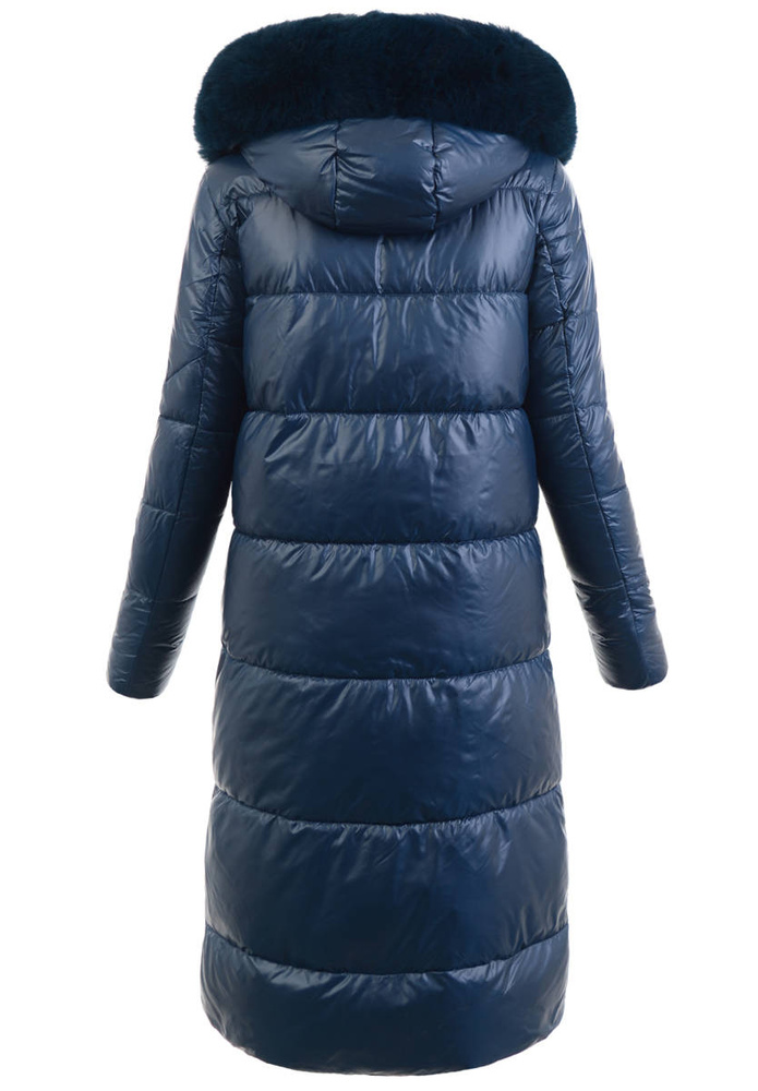 Damska Kurtka Ortalionowa Długa Serafina Ciemno Niebieska