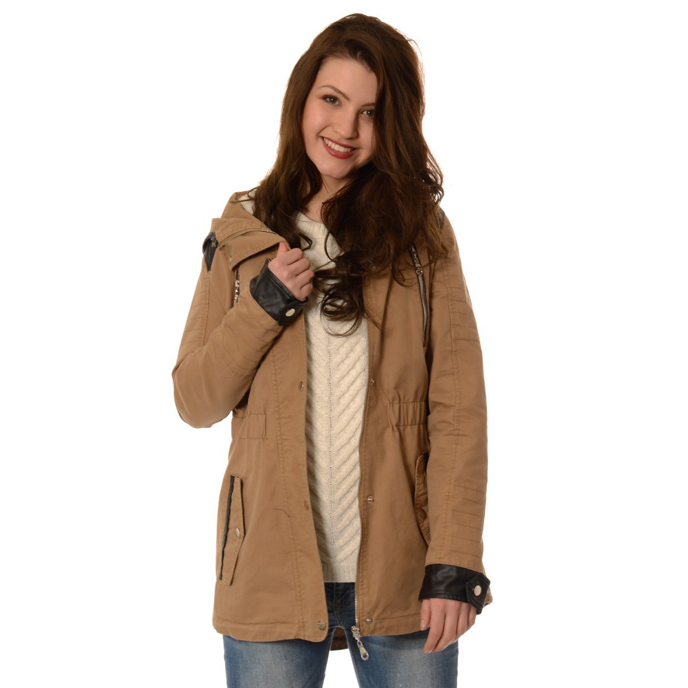 Damska Kurtka Parka Przejściowa Juliette Beżowa