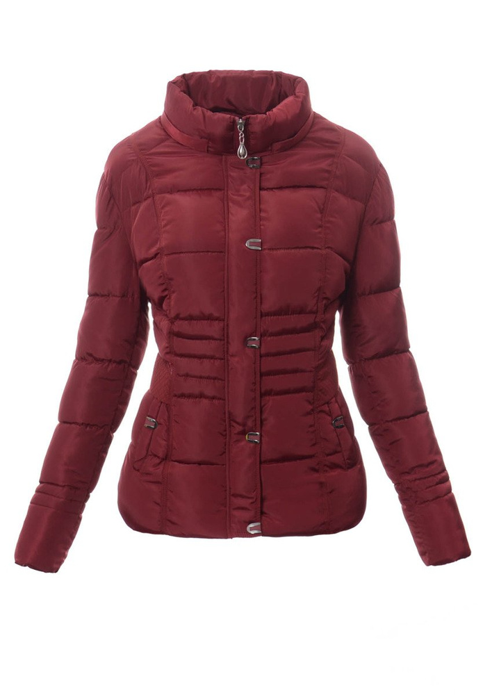 Damska Zimowa Ortalionowa Kurtka Bordowa