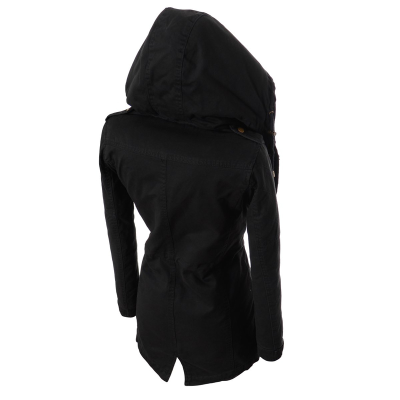 Damska Zimowa Parka Czarna (552)