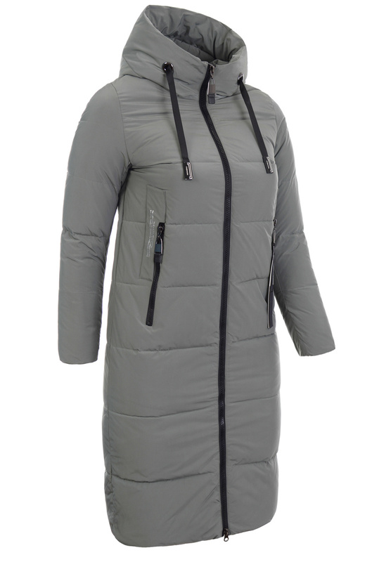 Damska Kurtka Pikowana Długa Ariada Zielona