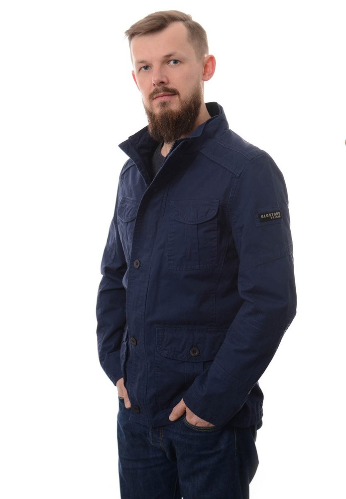 Męska Kurtka Wiosenna Niebieska