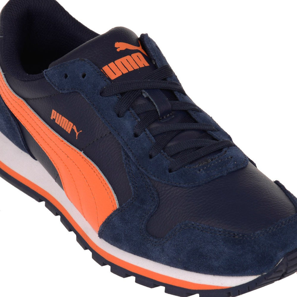 Męskie Buty Sportowe Puma ST Runner Peacoat Granatowo-Pomarańczowe