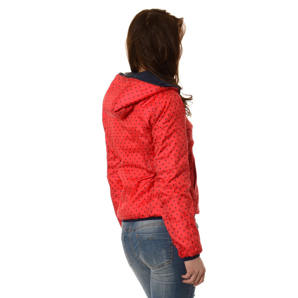 Damska Dwustronna Wiosenna - Jesienna Kurtka Ortalionowa Nadia Granatowo Czerwona