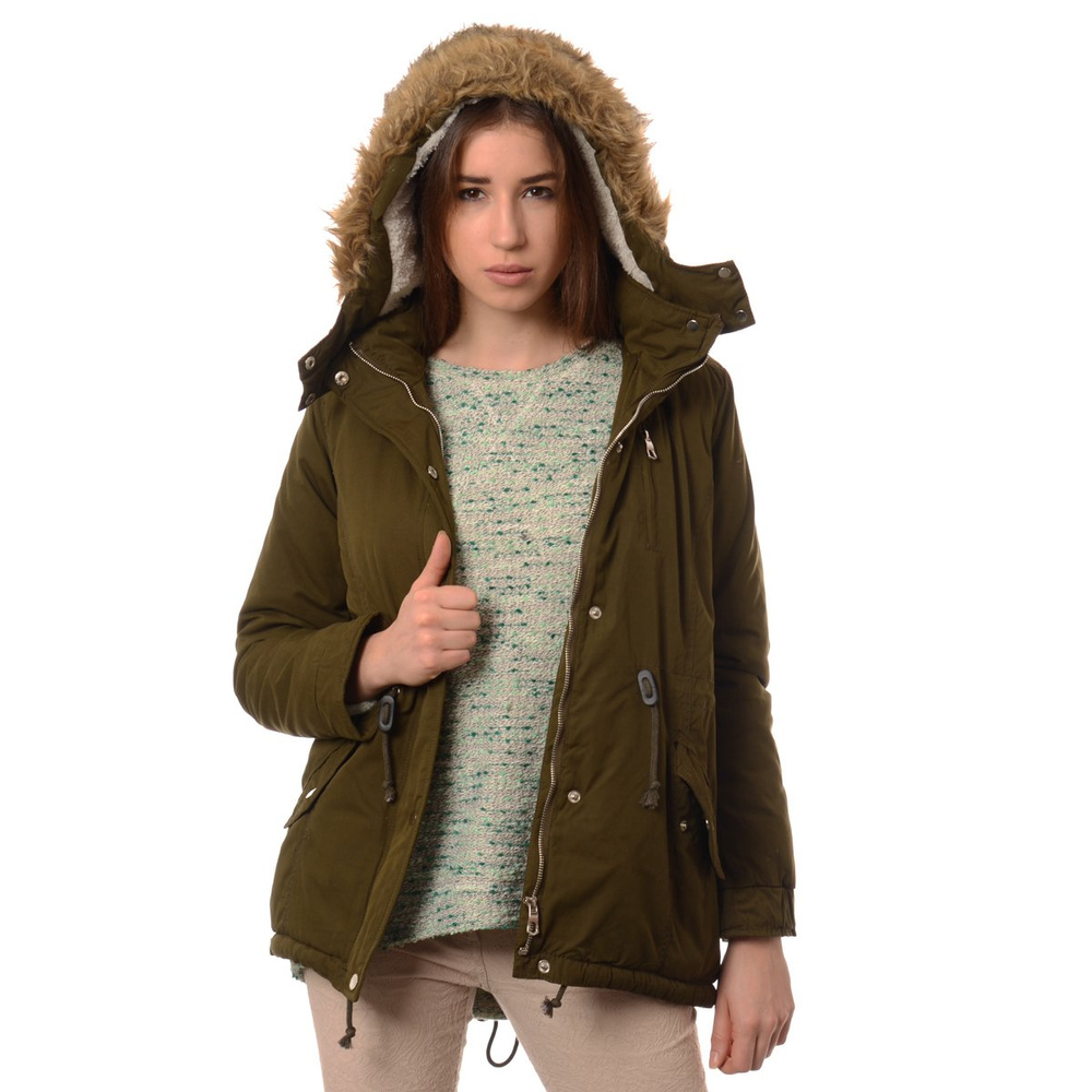 Damska Kurtka Parka Zimowa Zielona