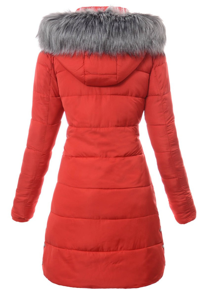 Damska Zimowa Kurtka Ortalionowa Magda Czerwona