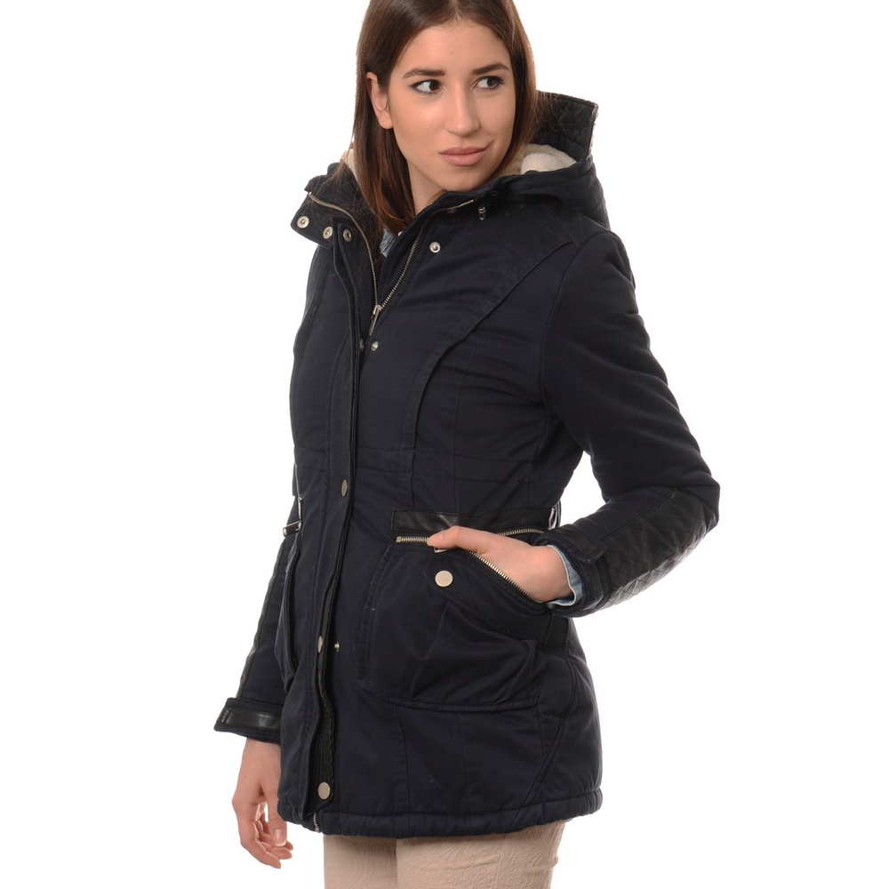 Damska Zimowa Parka Kurtka Granatowa (591)