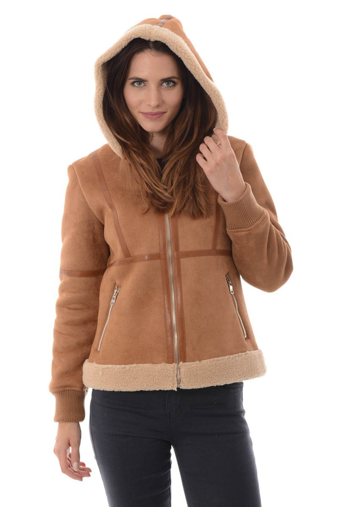Damska Zimowa Kurtka Kożuszek Miriam Brązowa