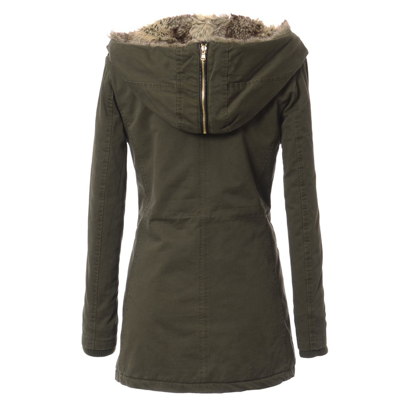 Damska Parka Kurtka Zimowa Zielona