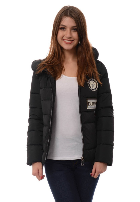 Damska Zimowa Kurtka Ortalionowa Lea Czarna
