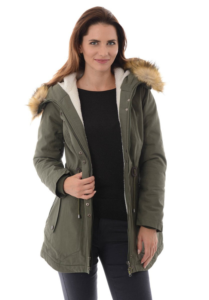 Damska Kurtka Parka Zimowa Adelina Zielona