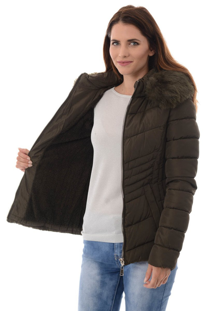 Damska Zimowa Kurtka Ortalionowa Zielona