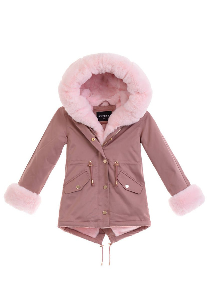 Dziecięca Parka Zimowa Agatka Różowa Z Różowym Futerkiem