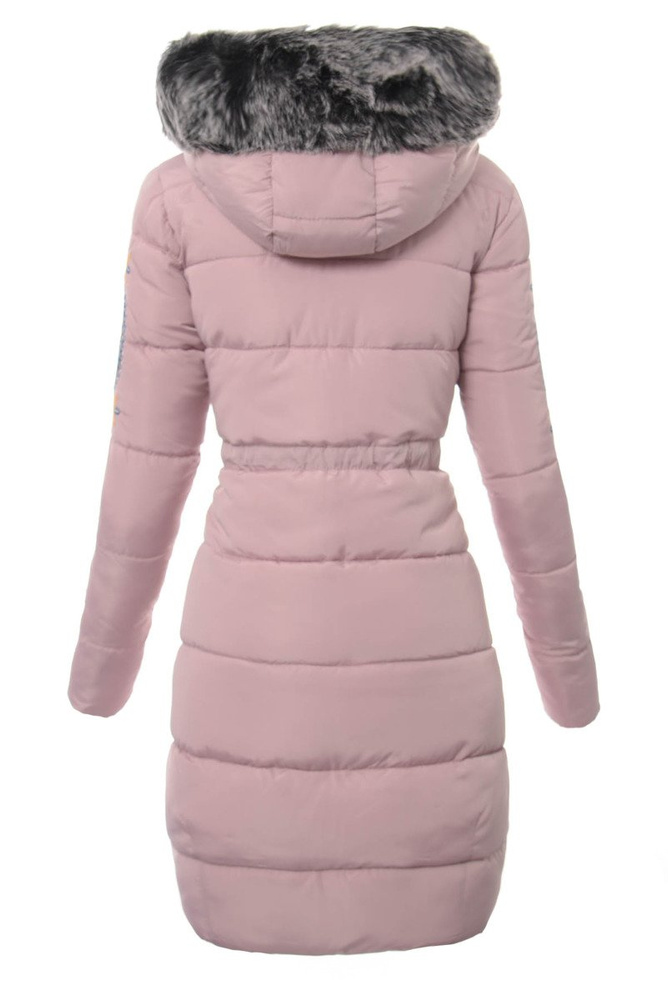 Damska Długa Zimowa Kurtka Ortalionowa Różowa
