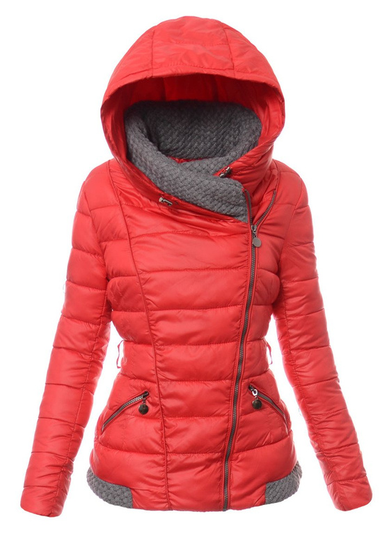 Damska Zimowa Ortalionowa Kurtka Alisa Czerwona