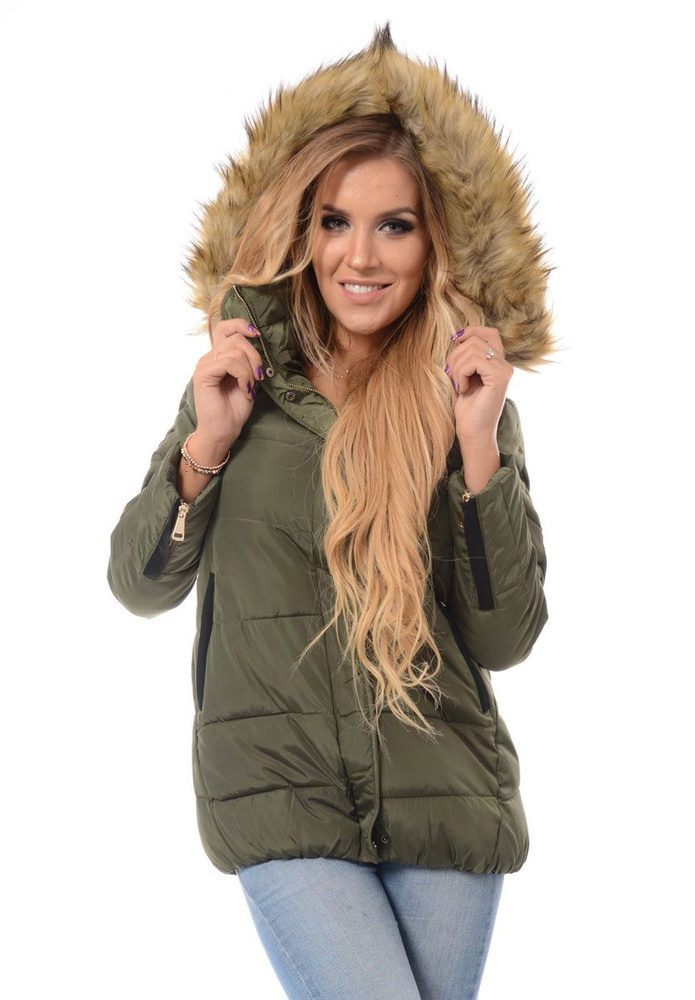 Damska Zimowa Kurtka Ortalionowa Renata Zielona