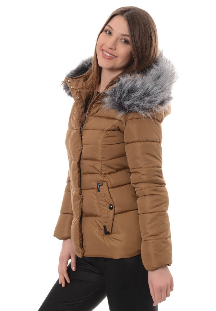 Damska Zimowa Kurtka Ortalionowa Brązowa