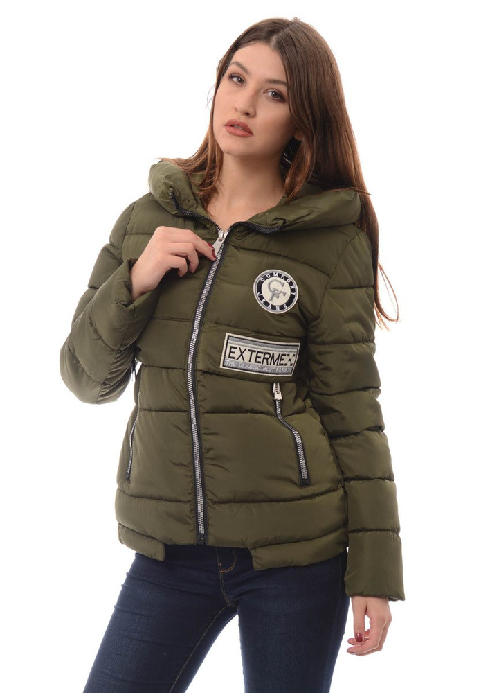 Damska Zimowa Kurtka Ortalionowa Lea Zielona