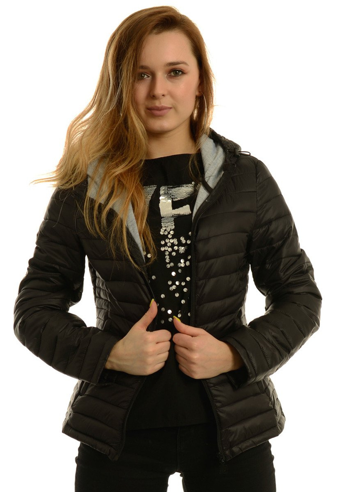 Damska Jesienna Wiosenna Kurtka Ortalionowa Czarna