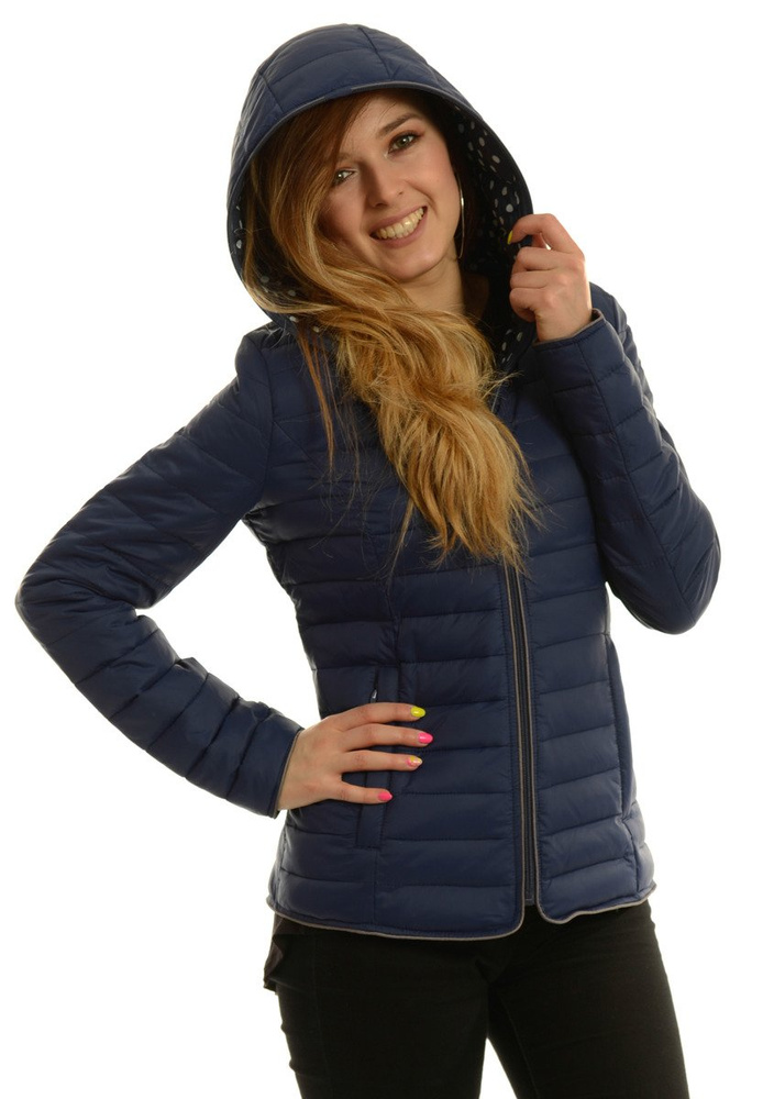 Damska Kurtka Ortalionowa Jesienna Raisa Granatowa