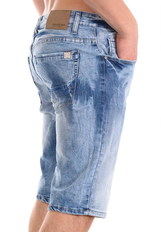 Męskie Spodenki Jeansowe Niebieskie