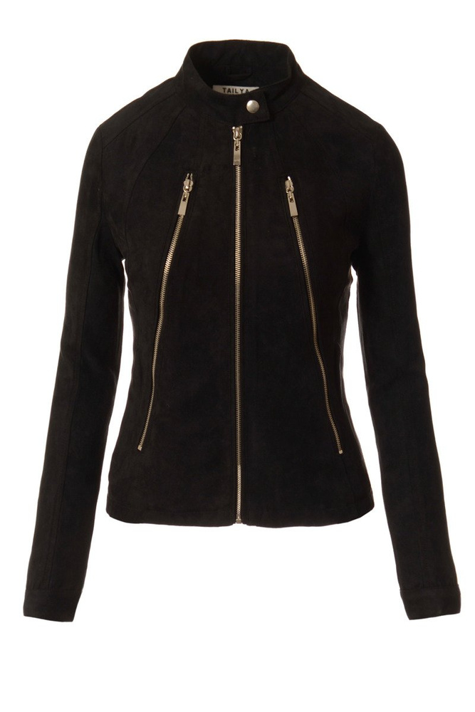 Ramoneska w Kolorze Czarnym z Zamszu