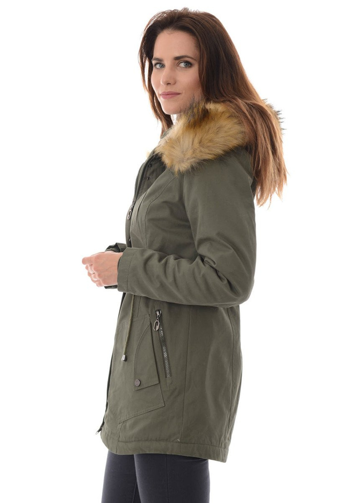 Damska Kurtka Parka Zimowa Adelina Zielona
