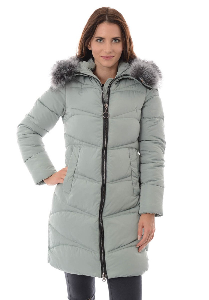 Damska Zimowa Kurtka Ortalionowa Klementyna Miętowa