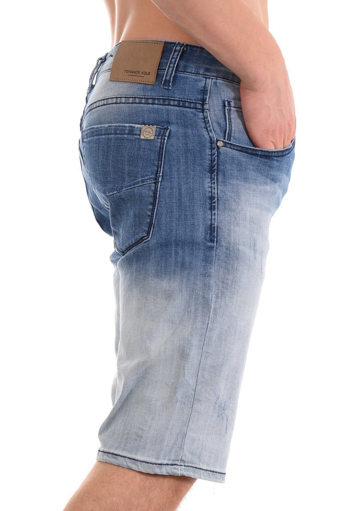 Męskie Spodenki Jeansowe Niebieskie