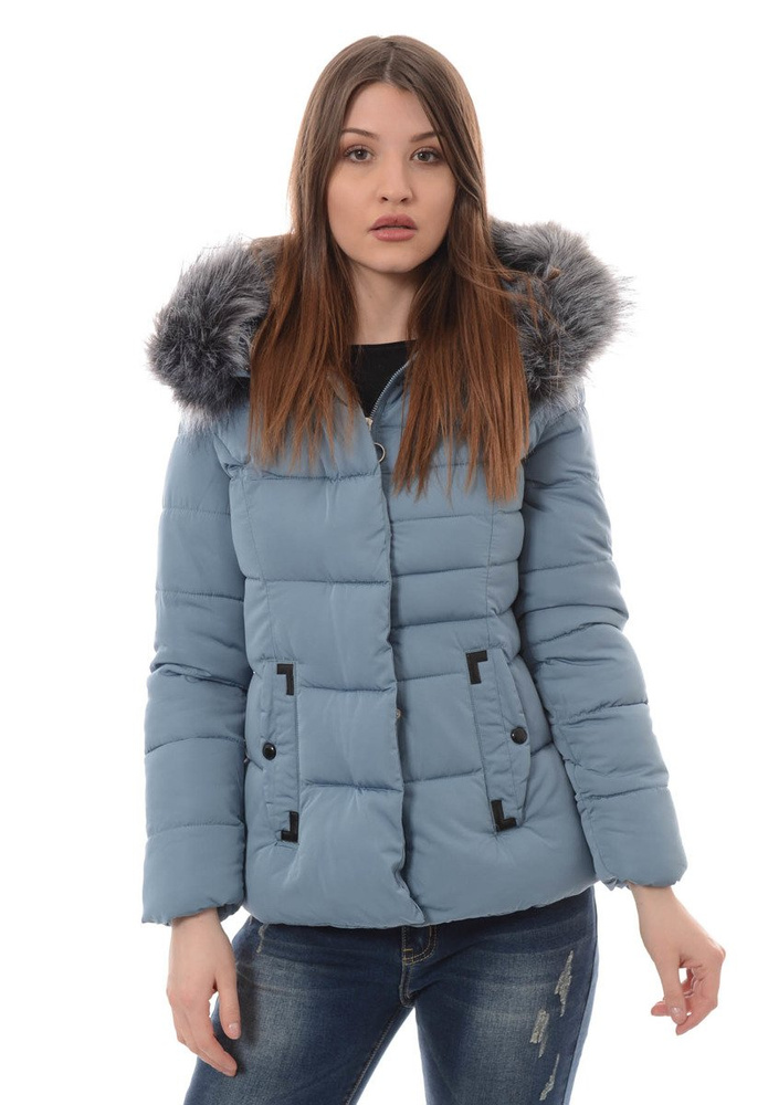 Damska Zimowa Kurtka Ortalionowa Błękit