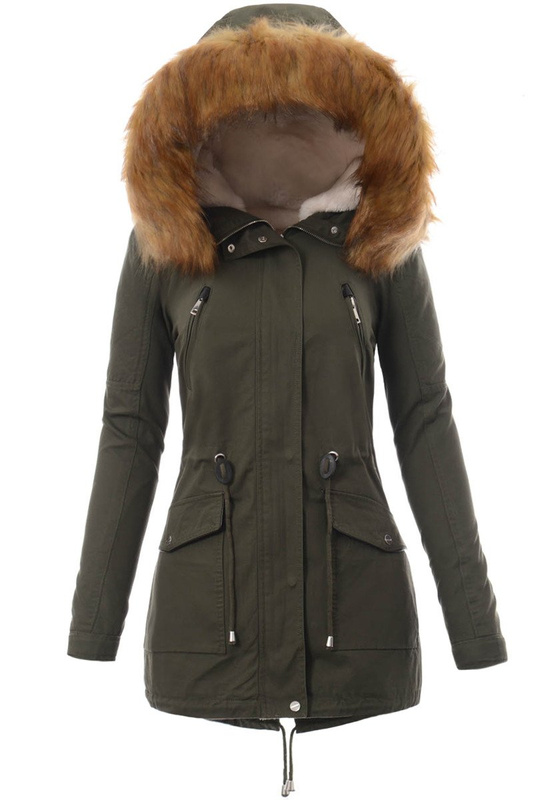 Damska Kurtka Parka Zimowa 2w1 Amira Zielona