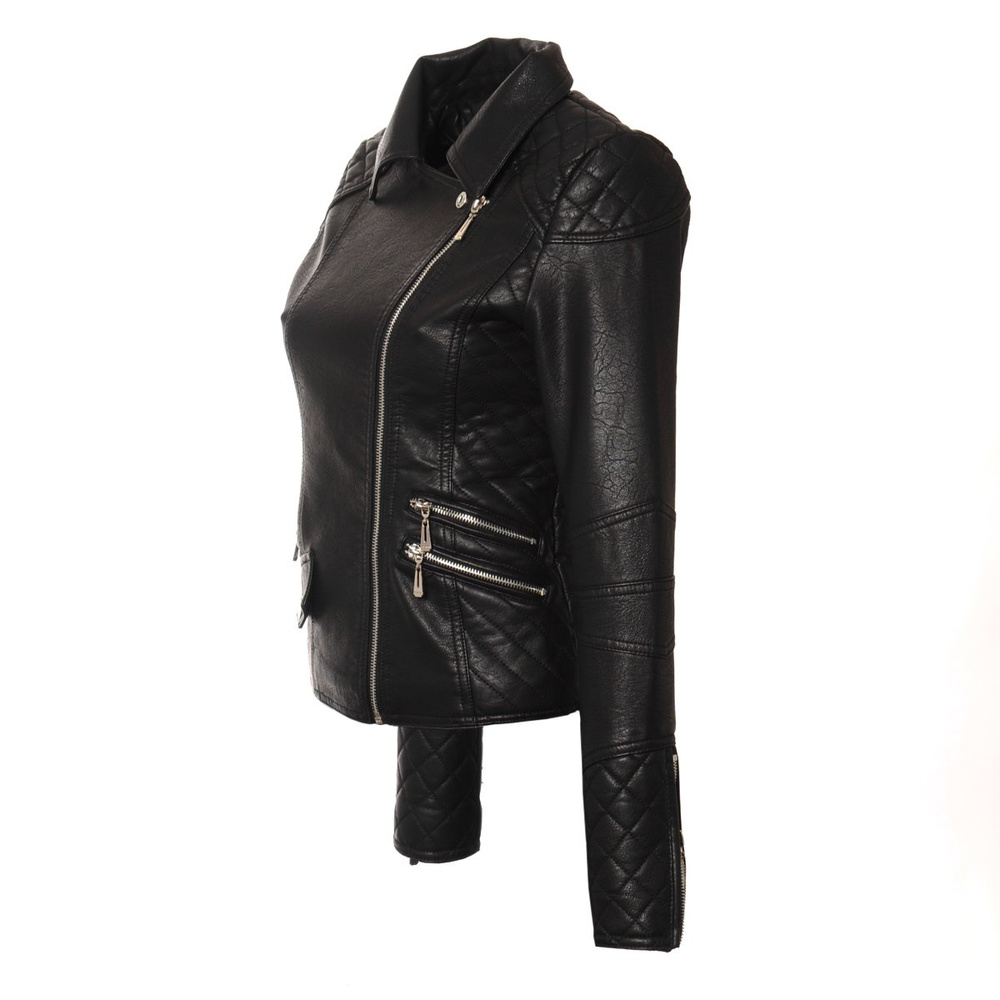 Motocyklowa Damska Kurtka Ramoneska Andrea Czarna