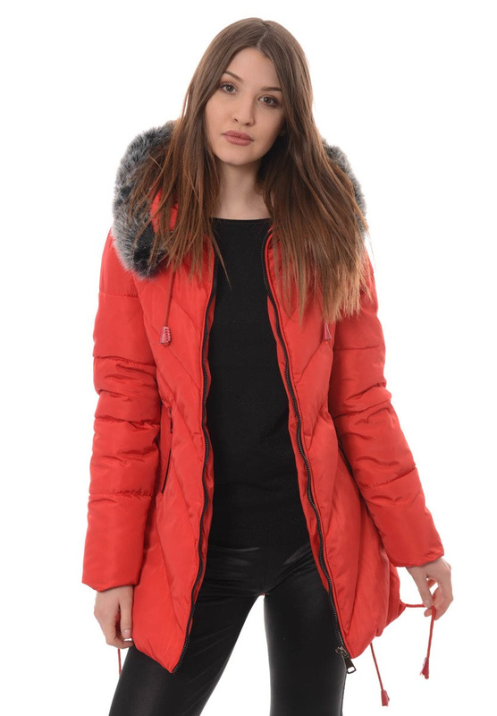 Damska Zimowa Kurtka Ortalionowa Lucyna Czerwona