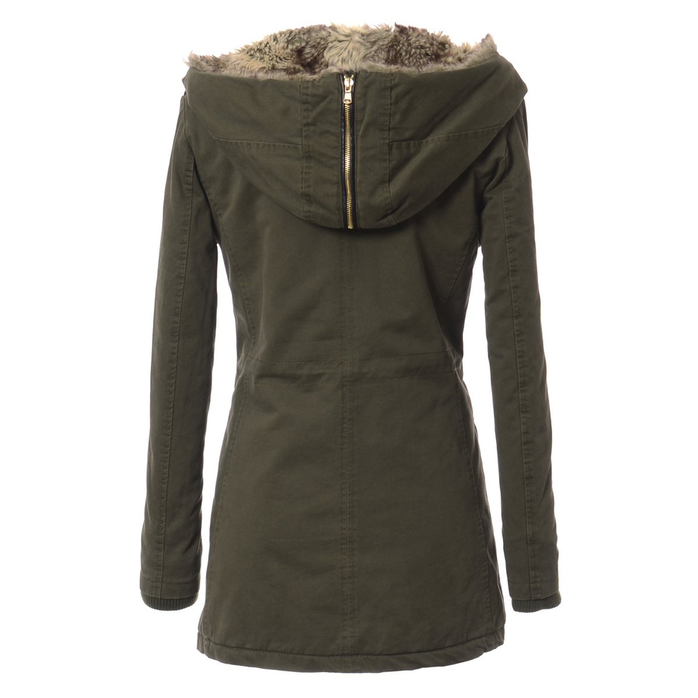 Damska Parka Kurtka Zimowa Zielona